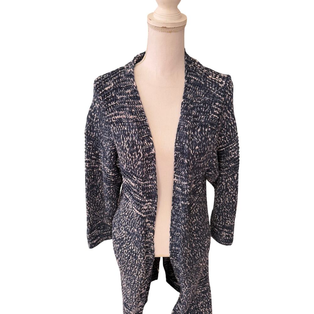 Tommorowland Chunky Knit Long Duster Cardigan Sweater Blue M - Picture 2 of 6